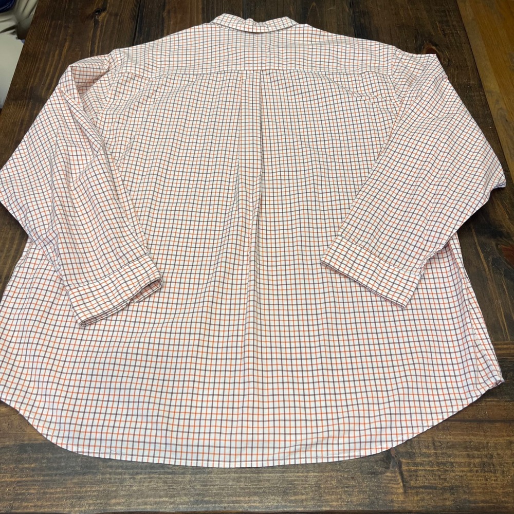 Carhartt Men's 2XL Orange Plaid Long Sleeve Button Up Shirt 100% Cotton - Picture 7 of 7